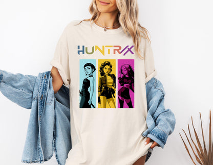 Rumi Mira Zoey Kpop Huntrix Shirt, Huntrix Girls Youth Tee, Kpop Demon Hunters Shirt, Huntrix Girl Tee, Kid Anime T-Shirt, Kpop Fan Gift