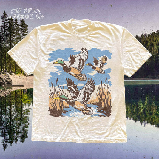 Vintage Nature Tee, Duck Hunting Shirt for Men Women, Mallard Duck T-shirt, Retro Wildlife T-Shirt, Comfort Colors Top, Naturecore Gift