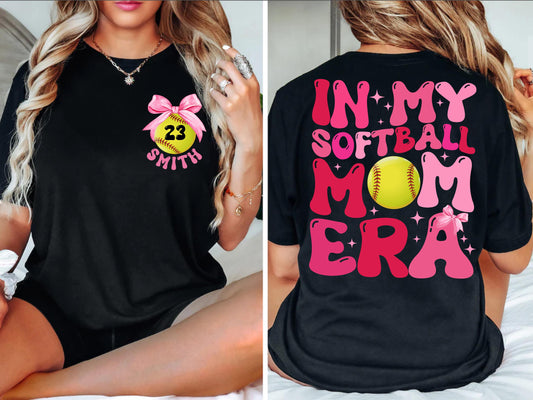 CUSTOM In My Softball Mom Era Sweatshirt, Softball Mom Shirt, Retro Game Day Shirt, Team Mom Gift, In My Era Shirt, Softball Shirt