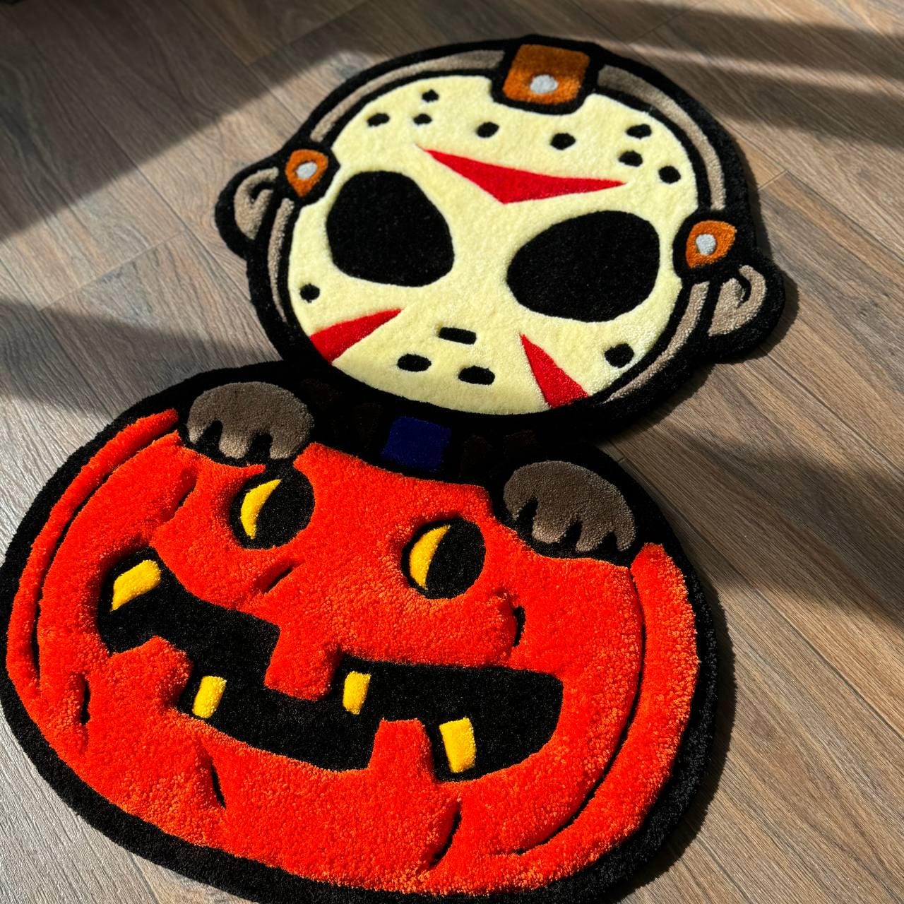 3D Halloween Puffy custom rug Tufted rug Fully rugs scream rugs Custom rug your design rugs for bedroom Cute Horror rug Jason Mask rug