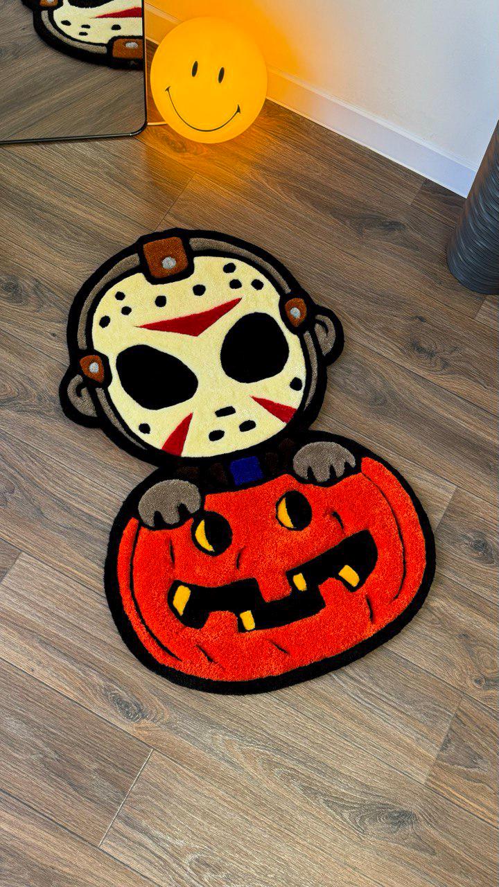 3D Halloween Puffy custom rug Tufted rug Fully rugs scream rugs Custom rug your design rugs for bedroom Cute Horror rug Jason Mask rug
