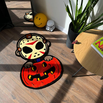 3D Halloween Puffy custom rug Tufted rug Fully rugs scream rugs Custom rug your design rugs for bedroom Cute Horror rug Jason Mask rug