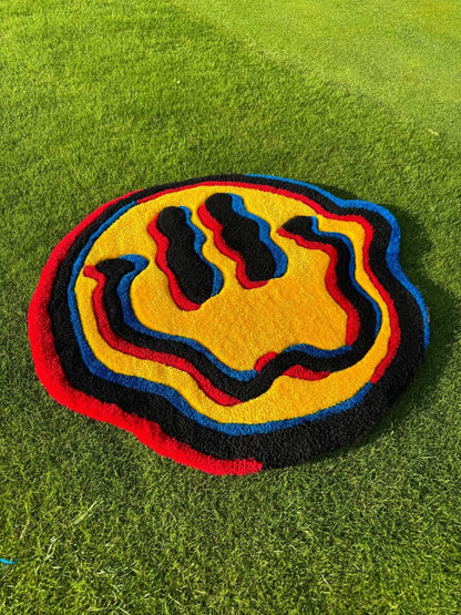 Smiley Face Rug 3D | Tufted Happy Emoji Carpet | Cute Aesthetic Home Decor