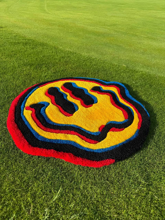 Smiley Face Rug 3D | Tufted Happy Emoji Carpet | Cute Aesthetic Home Decor