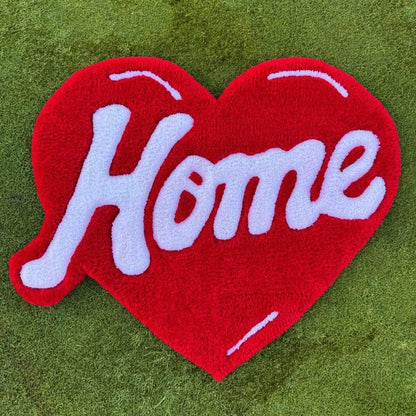 Heart-shaped tufted rug – Handmade love rug, romantic home decor, Valentine’s gift, cozy heart carpet, fluffy rug, custom design