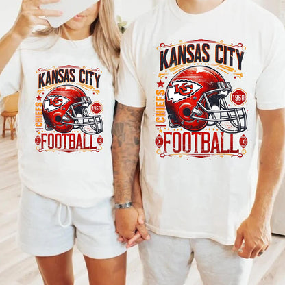 Vintage Chiefs Football Sweatshirt, Chiefs Shirt, Kansas City Shirt, American Football Crewneck, Game Day Taylors Boyfriend Shirt