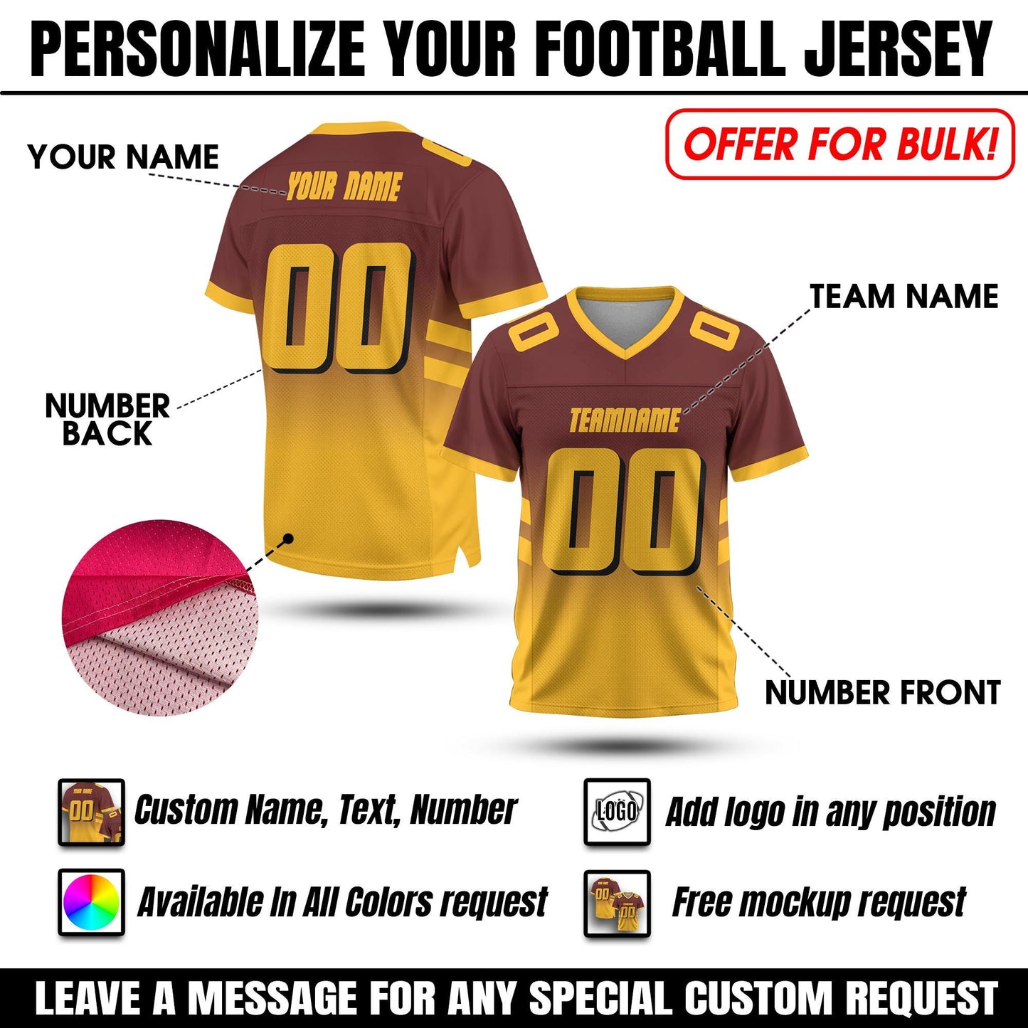 Custom Adult Youth Kids Football Jersey with Personalized Team Name number Player Team uniform Fan Jersey Concert Outfit Football Game Day