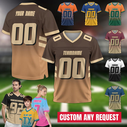 Custom Football Shirt Print Team Name number, Personalized Concert Outfit Football fan tee Gift for Men Women Kid Custom Jersey colors