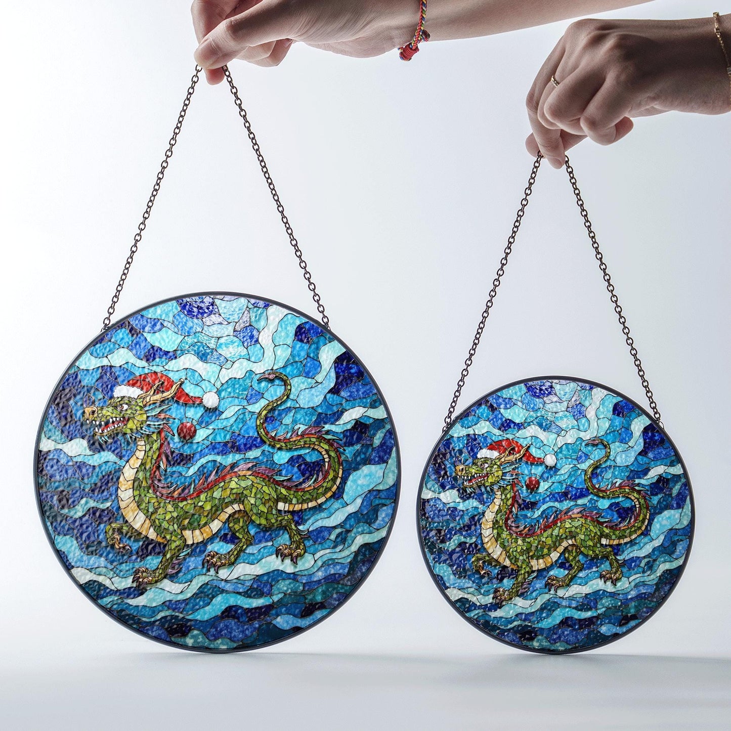 Suncatcher stained glass dragon design Christmas gift for mom Mothers Day gift