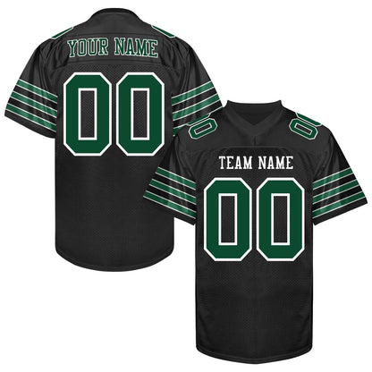 Custom Black and Green  Football Jersey Printed Name Number and Logo, Football Shirt Women Men Youth Kid, Sports Football Uniforms