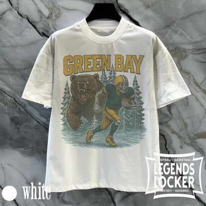 Retro Green Bay Football T-Shirt, Vintage Packers Game Day Graphic Tee, Old School Football Shirt, Green Bay Fan Apparel