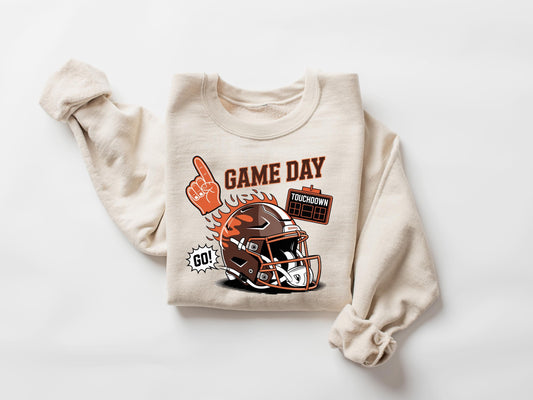 Cleveland Football Retro 90s Style Sweatshirt, Game Day Shirt, Cleveland Football Shirt, Sunday Football Shirt, Cleveland Crewneck Tee