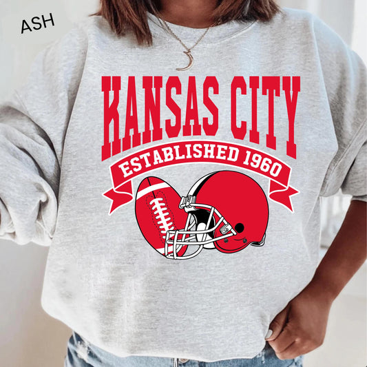 Kansas City Football Sweatshirt, Vintage Kansas City Sweater, Game Day Sweatshirt, Kansas City Fan Sweatshirt, Sunday Kansas City