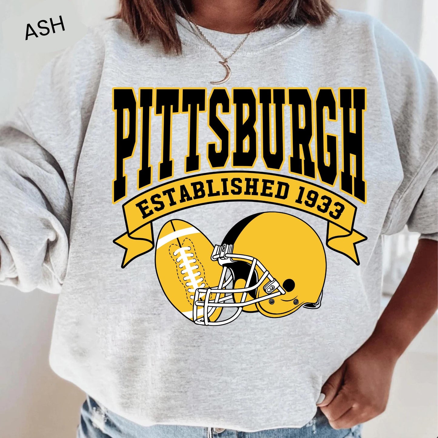 Pittsburgh Football Sweatshirt, Retro Pittsburgh Sweatshirt, Game Day Sweatshirt, Gift For Football Fan, Football Season Sweatshirt
