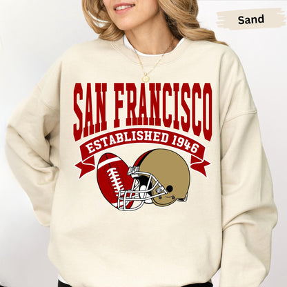 San Francisco Football Sweatshirt, Gift For San Francisco Fans, Vintage San Francisco Football Sweat, Game Day Tee, American Football Shirt