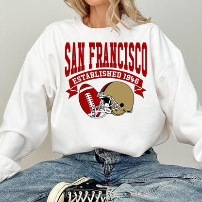 San Francisco Football Sweatshirt, Gift For San Francisco Fans, Vintage San Francisco Football Sweat, Game Day Tee, American Football Shirt