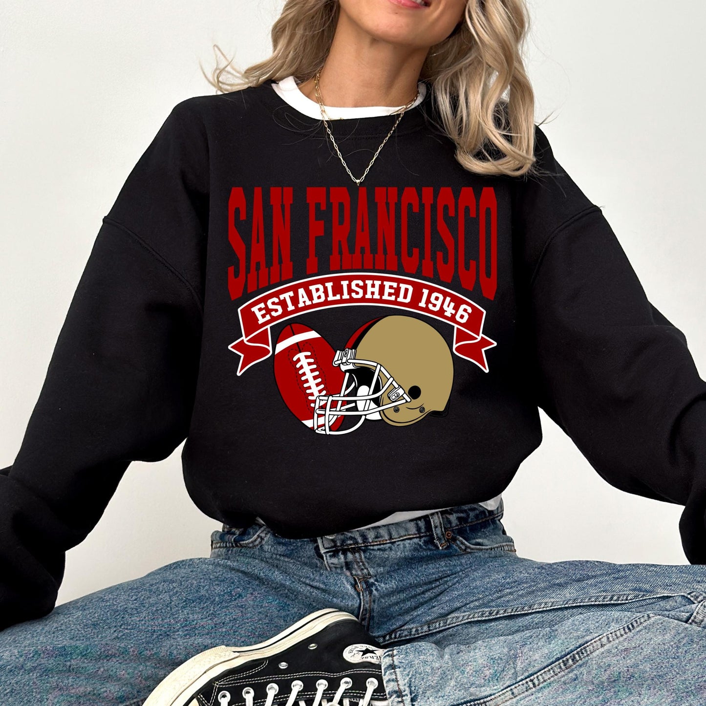 San Francisco Football Sweatshirt, Gift For San Francisco Fans, Vintage San Francisco Football Sweat, Game Day Tee, American Football Shirt