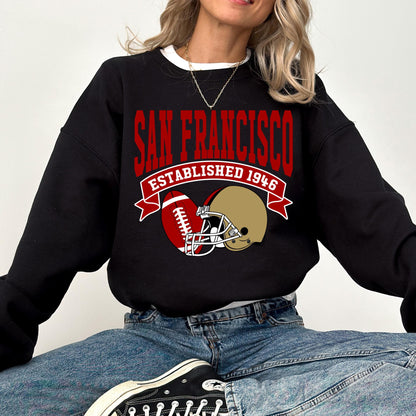 San Francisco Football Sweatshirt, Gift For San Francisco Fans, Vintage San Francisco Football Sweat, Game Day Tee, American Football Shirt