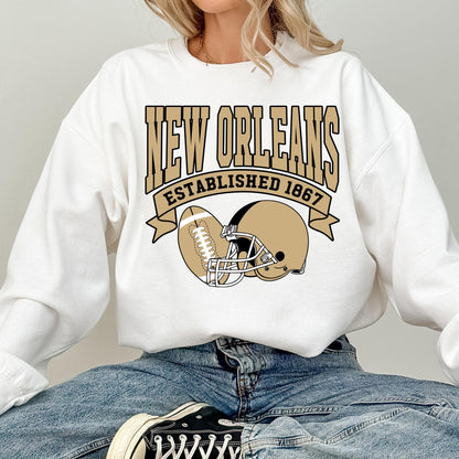 Vintage New Orleans Football Sweatshirt, Retro Saint Sunday Football Shirt, Game Day Sweatshirt, New Orleans Team Football Sweatshirt