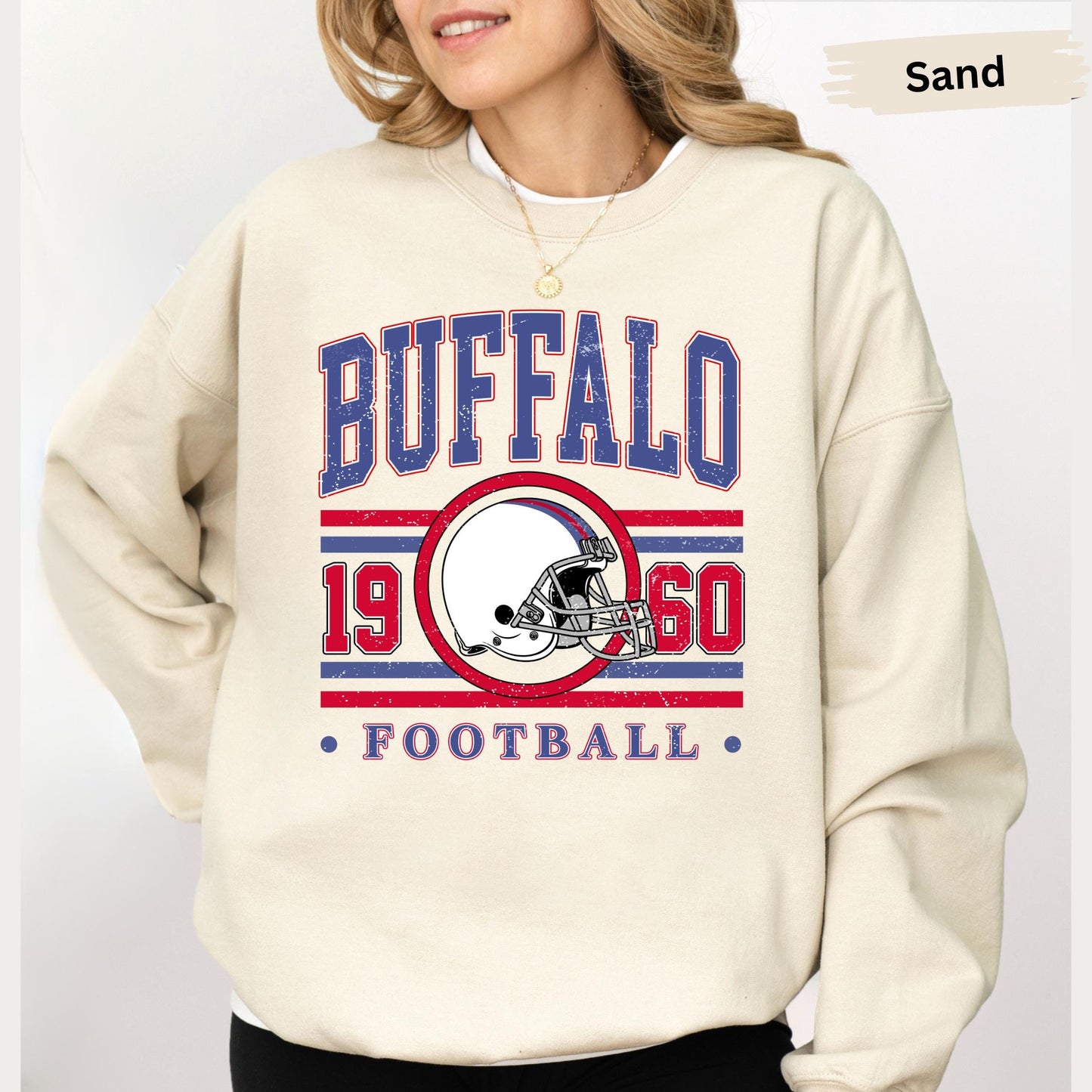 Vintage 90s Style Buffalo Football Sweatshirt, Buffalo Football Sweatshirt, New York Football Fan Gift, Game Day Shirt, Sunday Football