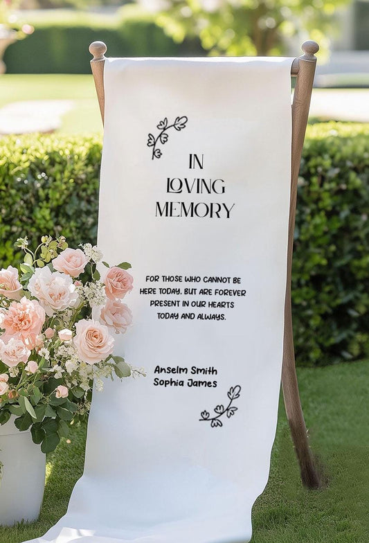 In Loving Memory Wedding Chair Sign, Custom Memorial Banner for Ceremony, Personalized Remembrance Seat Sign, Wedding Memorial Decor