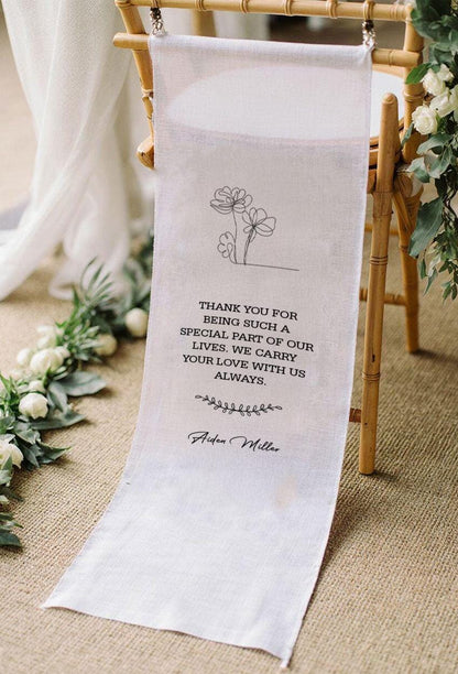 In Loving Memory Wedding Chair Sign, Thank You Memorial Banner, Personalized Remembrance Seat Sign, Custom Wedding Memorial Decoration
