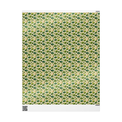 Broccoli Farmers Market Wrapping Paper Roll Rustic Country Fruits Vegetables Illustration Organic Kitchen