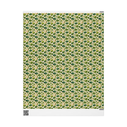 Broccoli Farmers Market Wrapping Paper Roll Rustic Country Fruits Vegetables Illustration Organic Kitchen