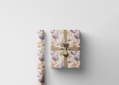 Farmers Market Wrapping Paper Roll Colorful Rustic Garlic Design Farm Fresh Eco Kitchen Farmhouse Country Gift Wrap #35