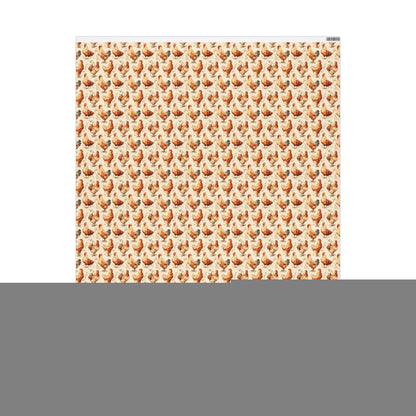 Farmers Market Wrapping Paper Roll Country Rustic Chickens Farmhouse Style Eco Friendly Poultry Barnyard Kitchen Gift Wrap #23