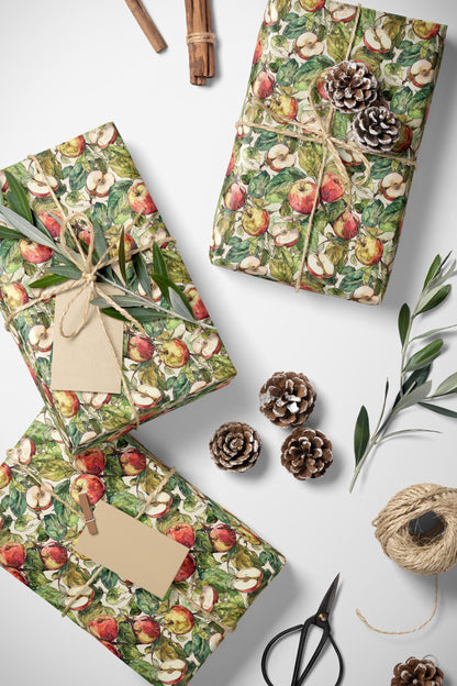 Farmers Market Wrapping Paper Roll Farmhouse Rustic Apples Design Eco Kitchen Country Orch-9fb7-42fe-98dc-2c1477b613d1_3_wrapping_paper_fill