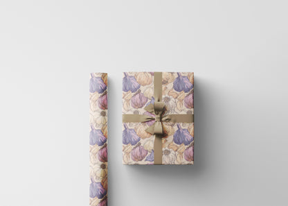 Farmers Market Wrapping Paper Roll Farmhouse Rustic Garlic Design Eco Friendly Country Kitchen Organic Veggie Gift Wrap #32