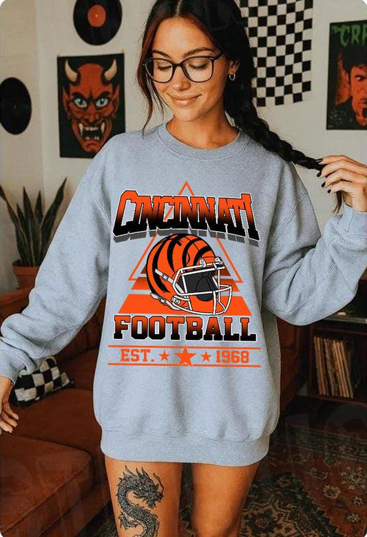 Cincinnati Football Sweatshirt,Cincinnati Game Day Shirt,Cincinnati Shirt,Sunday Football Shirt,Trendy Cincinnati Football Fan Shirt
