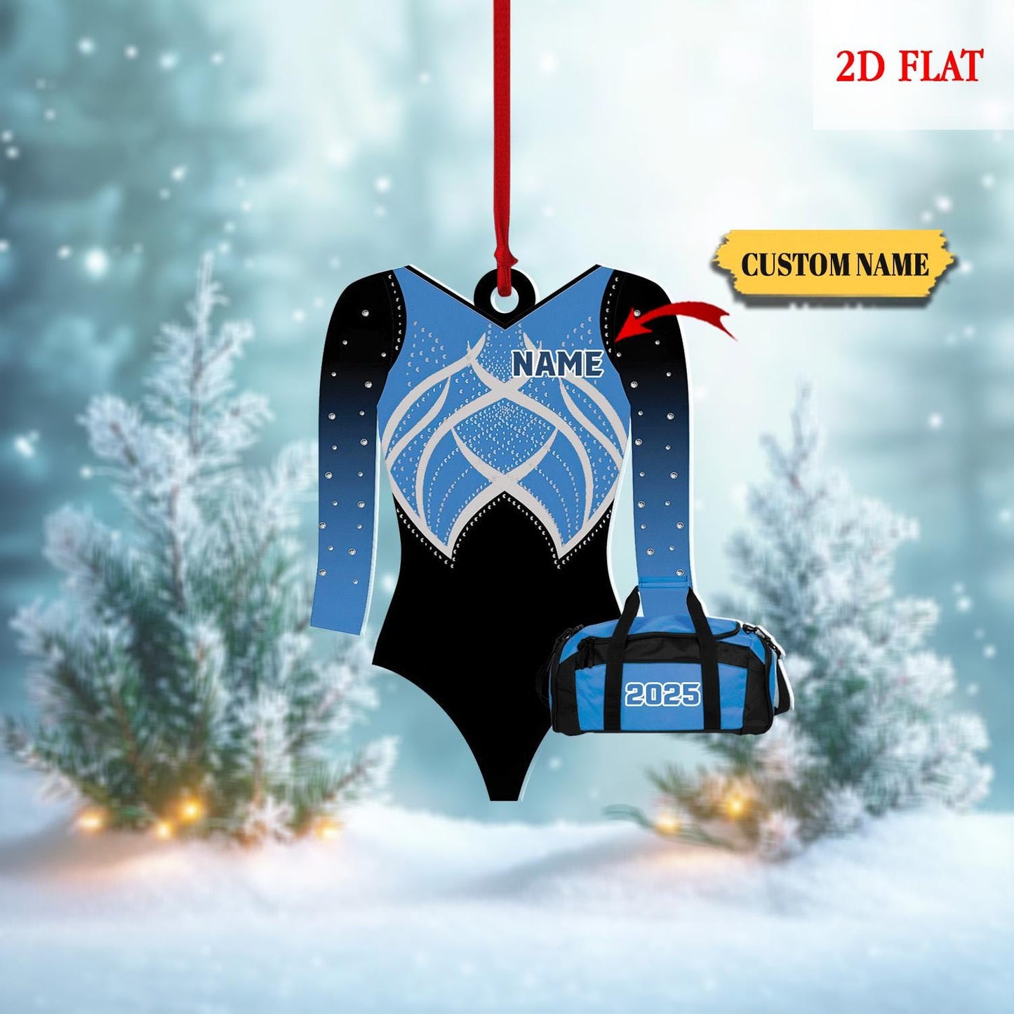 Personalized Gymnastics Girl Ornament, Custom 2D Flat Gymnastics Woman Christmas Decoration, Acrylic ornament, Gymnast Gift for Her