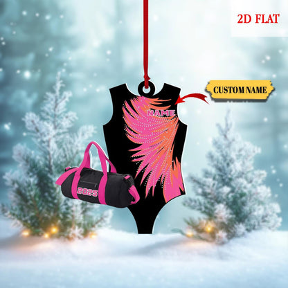 Personalized Gymnastics Girl Ornament,Custom 2D Flat Gymnastics Woman Christmas Decoration,Gymnastics Acrylic ornament, Gymnast Gift for Her