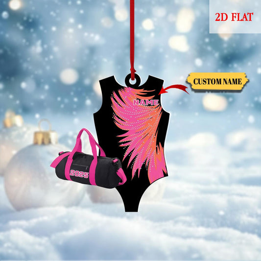 Personalized Gymnastics Girl Ornament,Custom 2D Flat Gymnastics Woman Christmas Decoration,Gymnastics Acrylic ornament, Gymnast Gift for Her