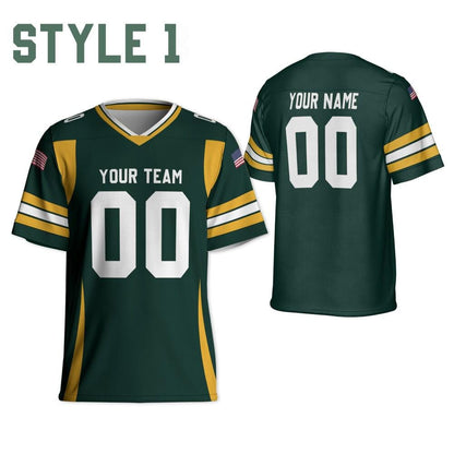 Custom Team Packers Football Jersey green and gold jersey, Personalized Name & Number Free Style jersey, Game Day jersey