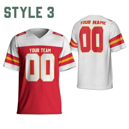 Custom Team Chief Football Jersey red gold and white jersey, Personalized Name & Number Jersey Free Style, Game Day Outfit