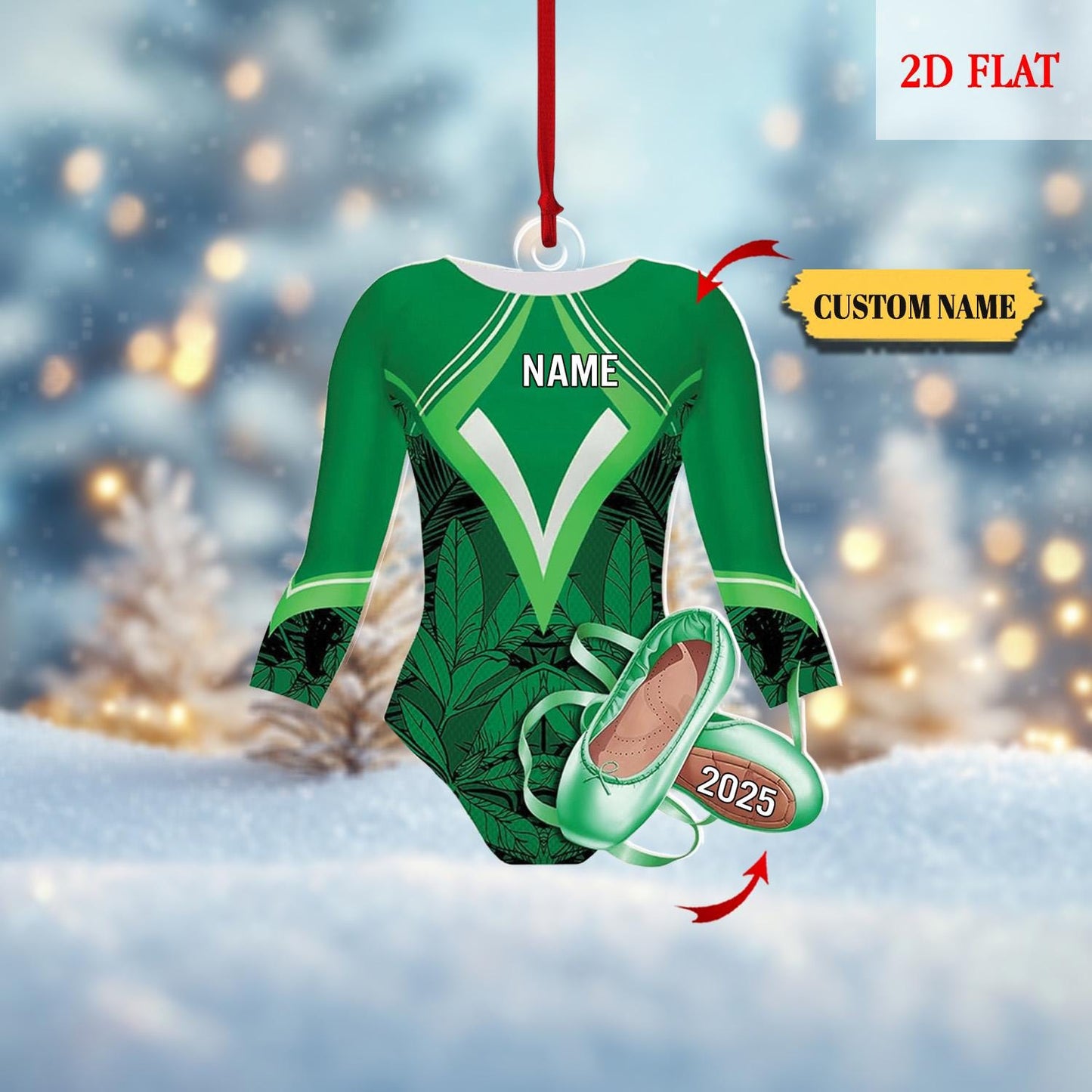 Personalized Gymnastics Girl Ornament,Custom 2D Flat Gymnastics Woman Christmas Decoration, Gymnastics Acrylic ornament,Gymnast Gift for Her