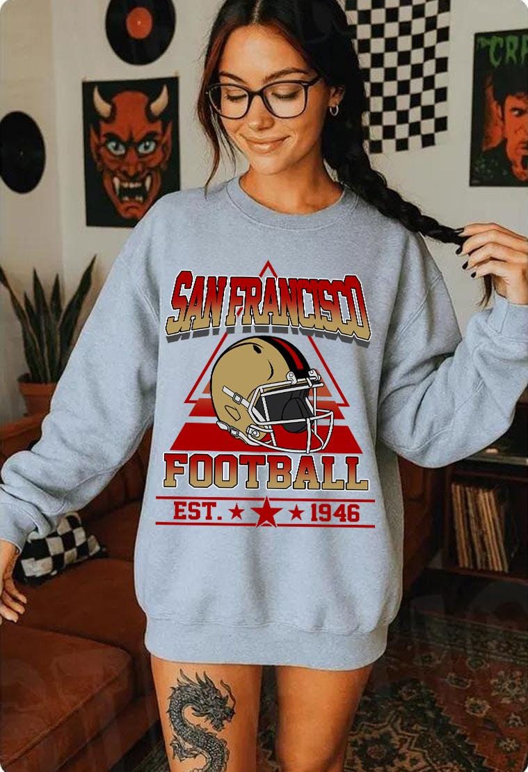 Vintage style San Francisco Football sweatshirt,Football shirt, San Francisco football Crewneck , Game day Football,American football tee