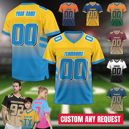 Custom Football Jersey for Men Women Youth Kid, Personalized Football fan Gift Add Team Name Number Logo, Short Sleeves V-Neck Shirt