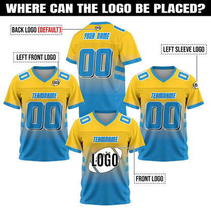 Custom Football Jersey for Men Women Youth Kid, Personalized Football fan Gift Add Team Name Number Logo, Short Sleeves V-Neck Shirt