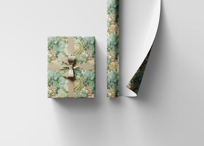 Farmers Market Wrapping Paper Roll Farm Fresh Leafy Greens Kale Rustic Country Vegetables Eco Friendly Kitchen Gift Wrap #73