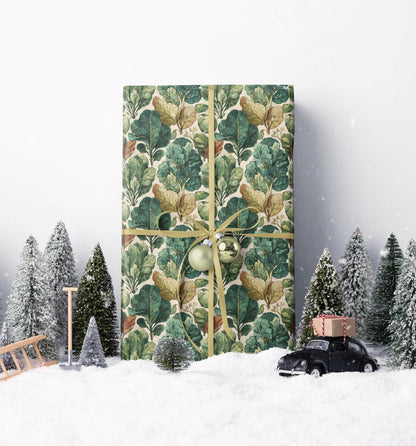 Farmers Market Wrapping Paper Roll Rustic Farmhouse Kale Leafy Greens Illustration Eco Friendly Country Kitchen Gift Wrap #74