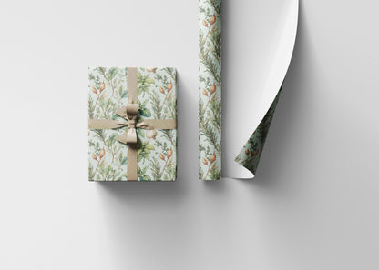 Farmers Market Wrapping Paper Roll Eco Rustic Herbs Design Farmhouse Kitchen Basil Parsley Thyme Organic Gift Wrap #56