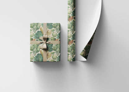 Farmers Market Wrapping Paper Roll Rustic Farmhouse Kale Leafy Greens Illustration Eco Friendly Country Kitchen Gift Wrap #74