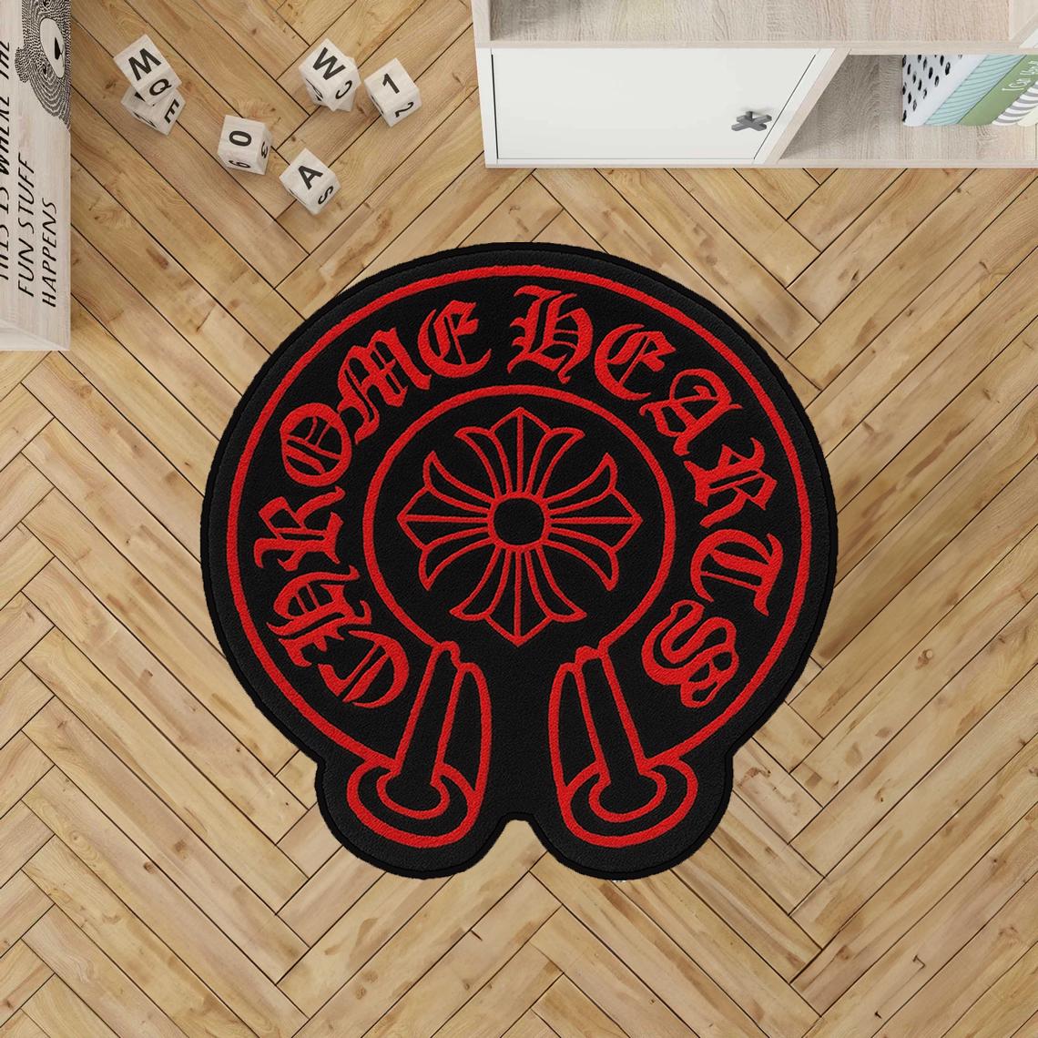 Gothic Cross Rug: Chrome Heart Inspired Y2K Style