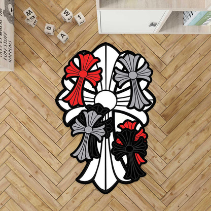 Gothic Cross Rug: Chrome Heart Inspired Y2K Style