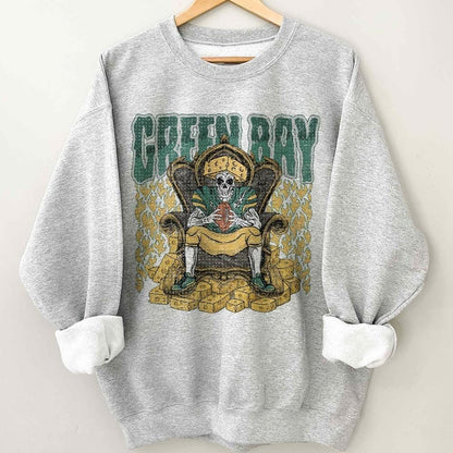 Green Bay Football Skull Vintage Shirt, Gift For Fan Football Game Day Unisex Shirt