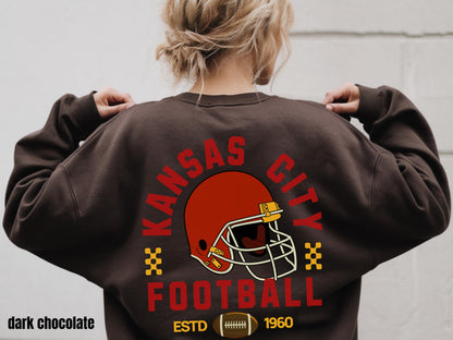 Kansas City Football Vintage Style Shirt, Kansas City Football Crewneck Sweatshirt, Football Shirt, Kansas City Fan Gifts